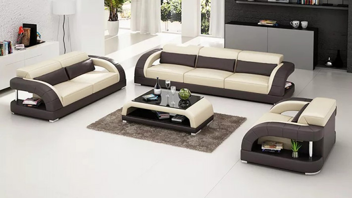 Canapé en cuir ensemble de canapé 3+2+1 places + table basse canapé en cuir canapé moderne