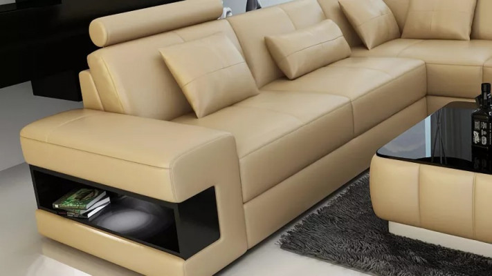 Canapé d'angle Canapé d'angle Design Mobilier de salon Revêtement en cuir Canapé Sofa