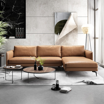Canapé d'angle + Fauteuil Canapé en cuir Canapé Paysage de vie Suite Design Moderne Siège de Canapé
