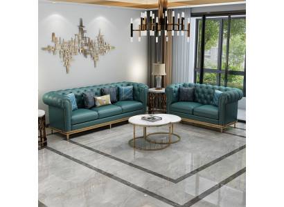 Ensemble de canapé Canapé Rembourrage 3+2 places Suite en cuir Rembourrage Sièges Canapés 2 pièces.