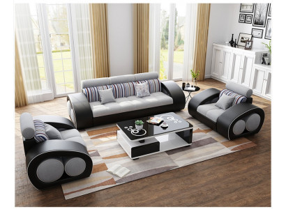 Canapé en cuir Canapé Ensemble de canapés en cuir 3 places Suite Design Canapé moderne USB
