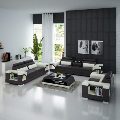 Canapé en cuir Canapé Ensemble de canapés 321 Suite Design Moderne Canapé USB Canapés 2 places