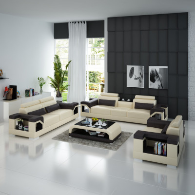 Canapé en cuir Canapé Ensemble de canapés 321 Suite Design Moderne Canapé USB Canapés 2 places
