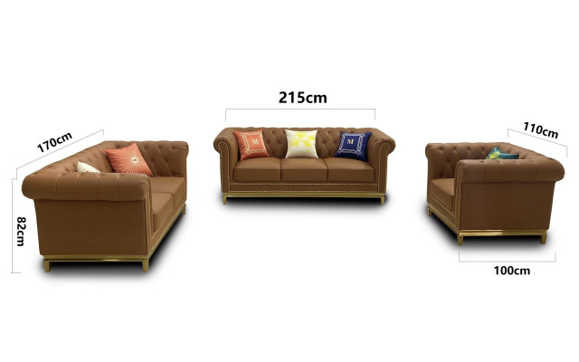 Classique Luxe Chesterfield 3+2+1 Ensemble de canapés Rembourrage Canapés Canapés neufs