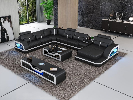 coin suite canapé en cuir design canapé d'angle paysage de vie de luxe conduit canapé canapé rembourrage