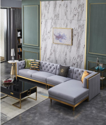 Paysage vivant Canapé d'angle en L Canapé Siège Rembourrage Ensemble Suite Canapé Mobilier de luxe