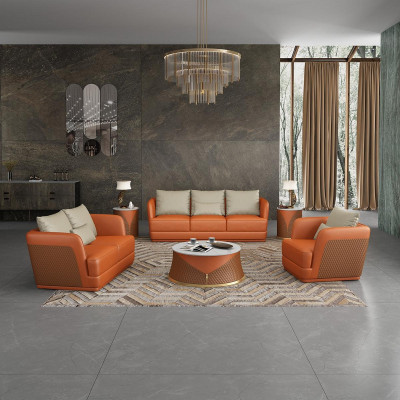 Canapé en cuir Canapé Salon Paysage 3 2 1 Places Suite Design Canapé Moderne Canapés