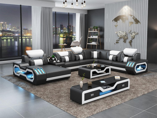 Paysage vivant canapé d'angle en forme de U Table basse Buffet de design Paysage vivant Grand nouveau