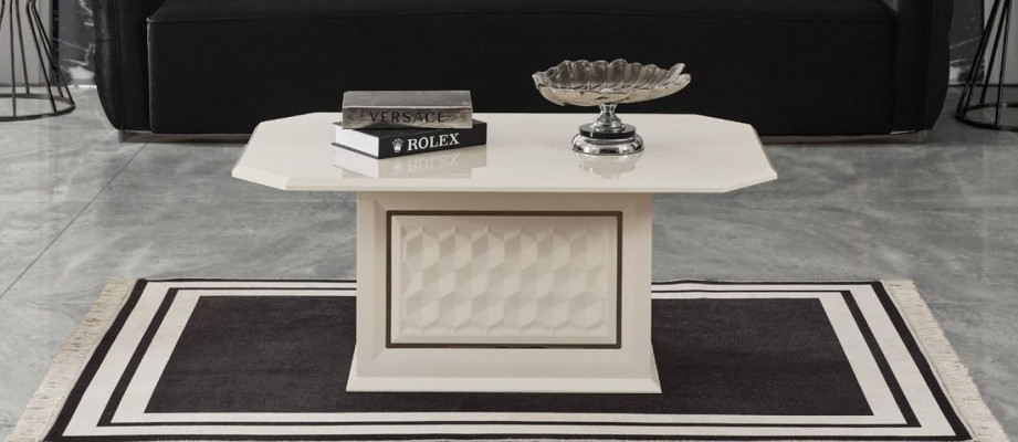 Table basse blanche en bois de luxe moderne Table basse en bois Table design Tables Meubles en bois