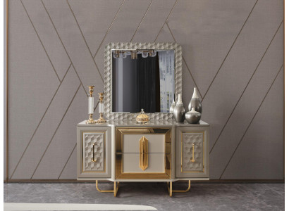 Suite Sideboard Mirror Chests of drawers Luxury Sideboard Wardrobe Set Wood new  Ensemble Buffet Commode Miroir de Commode de Luxe Armoire en Bois Nouveau