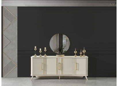 xxl Commode Buffet en bois Commodes Armoires beige Mobilier de luxe