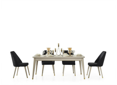 Table de salle à manger Table Salle à manger Salon Tables Bois Design Blanc Table de conférence neuve