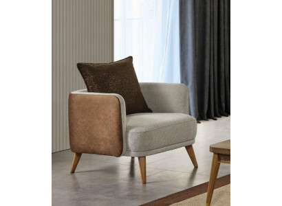 Siège rembourré de luxe Gris Fauteuil Design italien Mobilier moderne