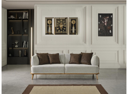 Canapé 2 places Gris Élégant, Moderne, Design de Luxe en Bois Tissu d'Ameublement nouveau
