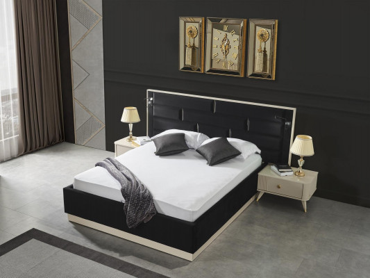Lit double de luxe Lits Chambre à coucher Mobilier Design Loft Hôtel Ameublement