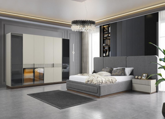 Conception Lit Tissu Lits de luxe Mobilier de chambre Meubles Lit double