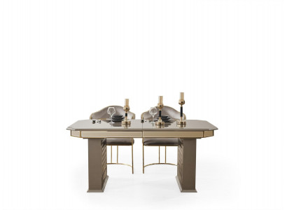 Table à manger Grise Moderne Salle à manger Belle Cuisine en bois Design Tables de luxes en métal nouveau