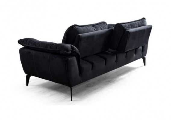 Canapé 3 places Gris Canapés Style Luxe Salon Canapé Design Tissu d'ameublement