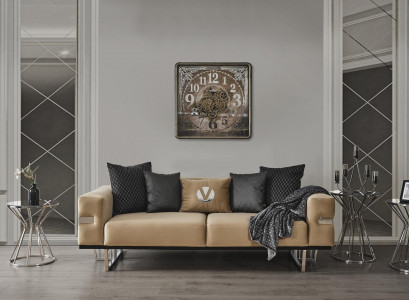 Canapé de luxe avec pieds en acier inoxydable, revêtement de siège, canapés design, meubles 230cm