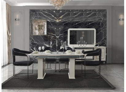 Ensemble complet Table à manger 4x Chaises Ensemble de salle à manger Groupe Ess Table en bois Tables 5 pièces