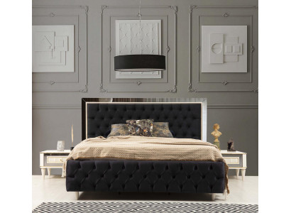 Chambre Lit 2x Tables de chevet Lits de luxe Ensemble complet de mobilier de design 3pcs.