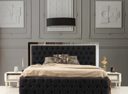 Chambre Lit 2x Tables de chevet Lits de luxe Ensemble complet de mobilier de design 3pcs.