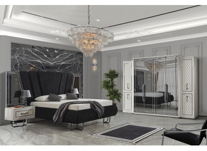 Chambre à coucher Mobilier Lit Tables de chevet Armoire Armoire Lits 4pcs