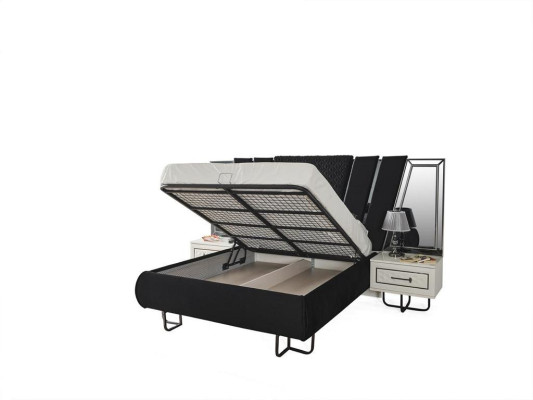 Chambre à coucher Mobilier Lit Tables de chevet Armoire Armoire Lits 4pcs