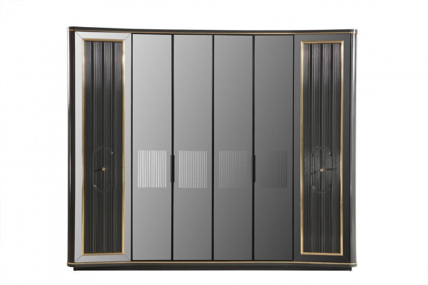 Chambre à coucher, design de lit moderne, lits de luxe 2 tables de chevet Armoire 4 pièces