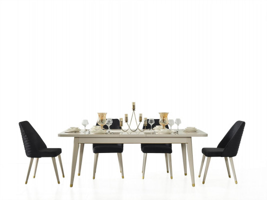 Table à manger + 4 chaises Ensemble de salle à manger Set de salle à manger Suite Table 5 pièces Chaise nouvelle