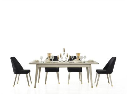 Table à manger + 4 chaises Ensemble de salle à manger Set de salle à manger Suite Table 5 pièces Chaise nouvelle