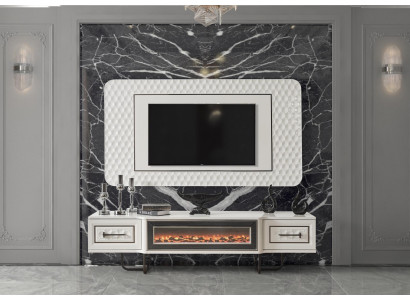 Cheminée Vaisselier Meuble télé Meuble télévision Commode 2 pièces. Meuble télé mural Mur