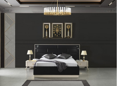 Chambre de luxe Table de chevet Lits Lit 3 pièces. Ensemble complet Mobilier de design
