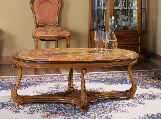 Table basse ovale en bois Table d'appoint Table basse Salon Meubles italiens Table