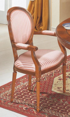 Chaise de salle à manger classique en bois avec accoudoirs de luxe