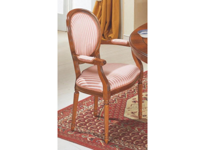 Chaise de salle à manger classique en bois avec accoudoirs de luxe