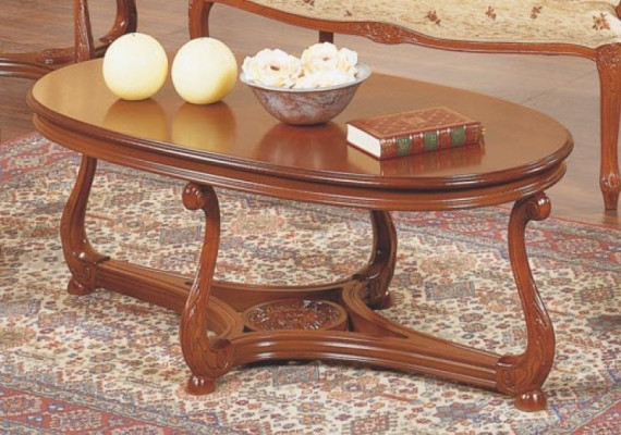 Table basse ovale laquée marron Table d'appoint Table en bois Table basse de salon