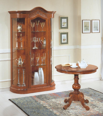 Ensemble de table de salon avec vitrine Armoire vitrée Buffet Complexe 2 pièces. neuf
