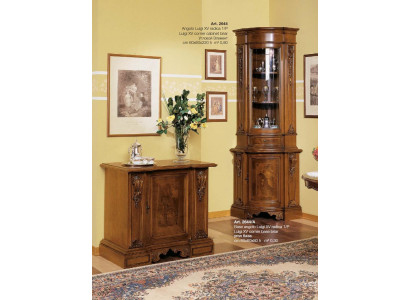 Vitrine d'angle Armoire d'angle Vitrine Armoire en bois Armoires Meubles italiens Verre neuf