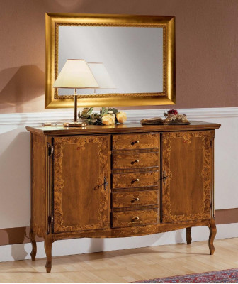 Coffre de luxe Miroir Groupe en bois Console Buffet Tiroirs Commodes Consoles