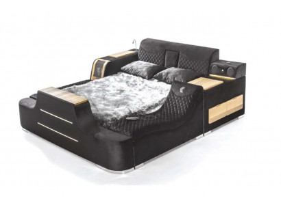 Lit de luxe avec fauteuil de massage Lit multifonction Rembourrage textile de luxe