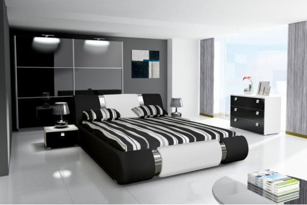 Chic lit à eau de designer : luxe et confort dans un style moderne.