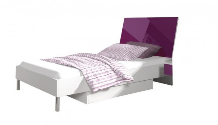 Chambre Lit Lila 2x Table de chevet Bureau Lit d'enfant Ensemble 5pcs.