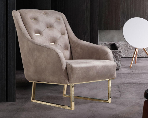 Fauteuil Textile Salon Luxe Design Mobilier Chaises Moderne Chesterfield