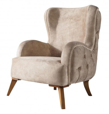 Textile Fauteuil Canapé Canapé Siège Luxe Coloré Détente Beige Chesterfield neuf