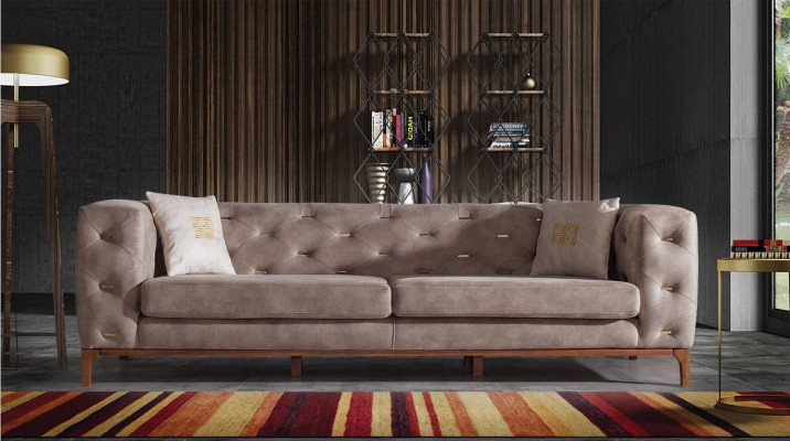 Canapé en tissu Chesterfield design Canapés ensemble de canapés modernes 3+3+1 Set