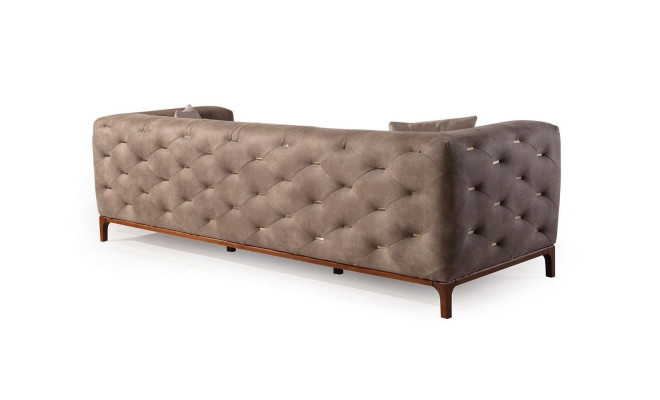 Canapé Canapé 3 Places Rembourrage Salon Canapés Meubles Design Taupe Luxe