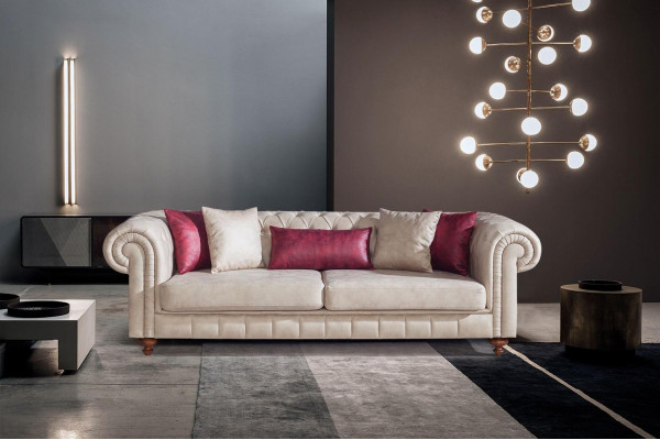 Canapé Chesterfield Ensemble de canapés Groupe de sièges Rembourrage Salon Ensemble 3+3+1
