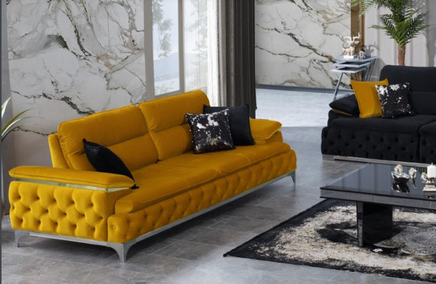 Style moderne italien canapé 3 places paysage vivant canapé textile 3 places nouveau