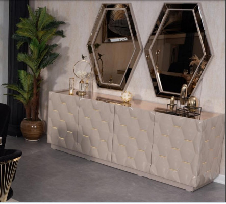 Buffet Miroir Buffet Armoire 3 pièces. Table Console Design Noble Console Bois